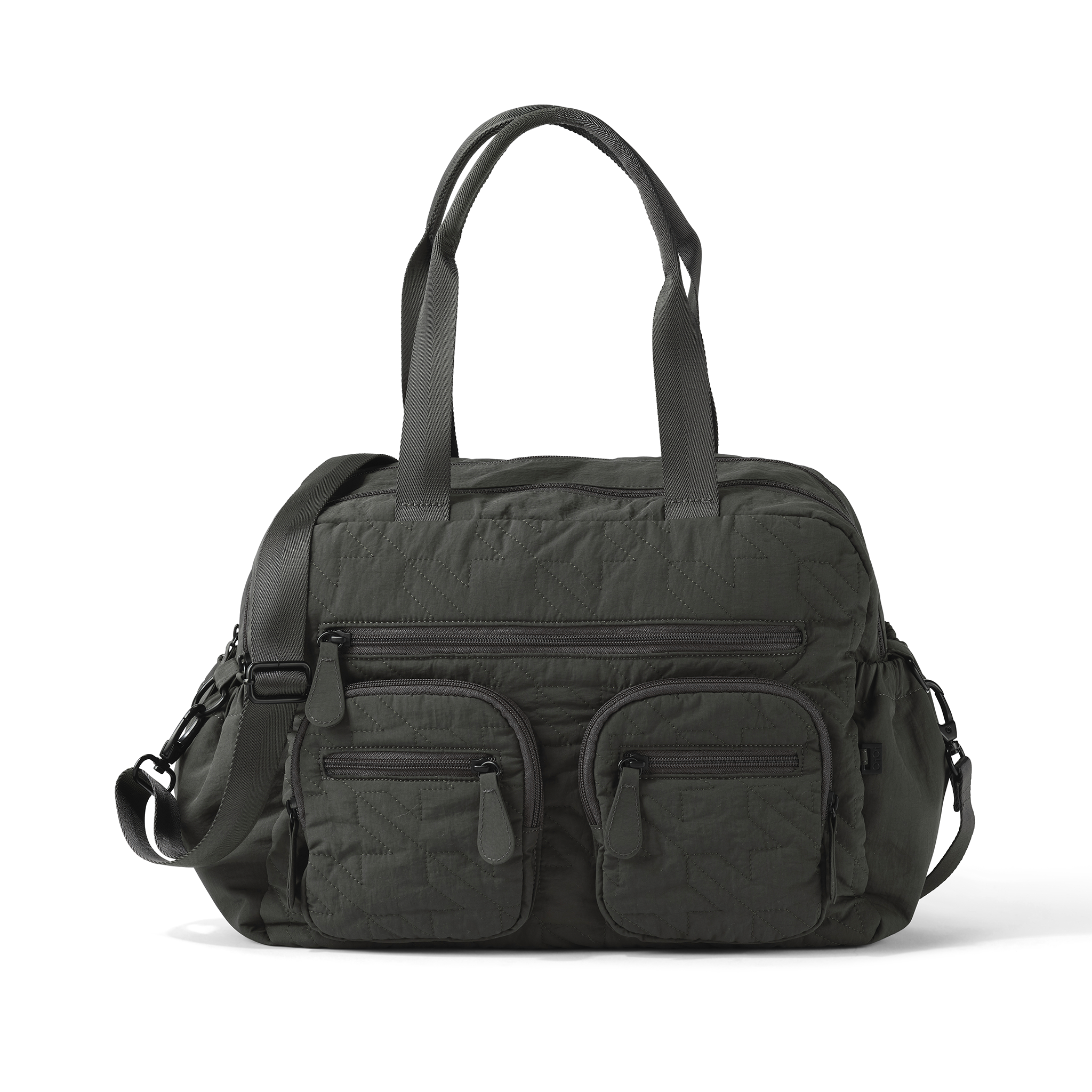 Carry All Nappy Bag - Olive Houndstooth Quilt