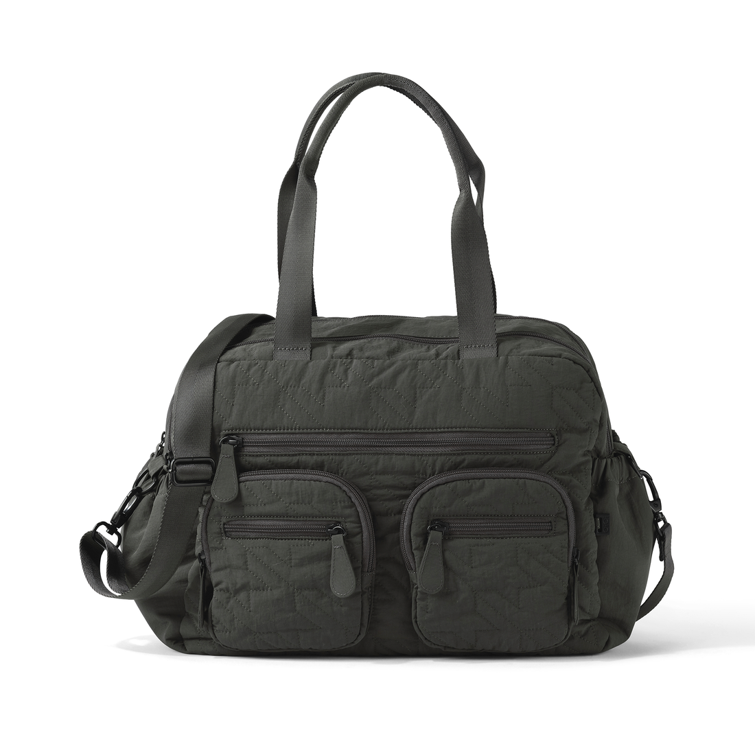 Carry All Nappy Bag - Olive Houndstooth Quilt