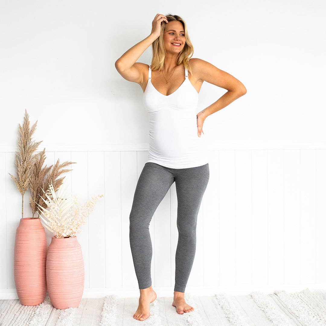 Bamboo Maternity Leggings: Black / M/L