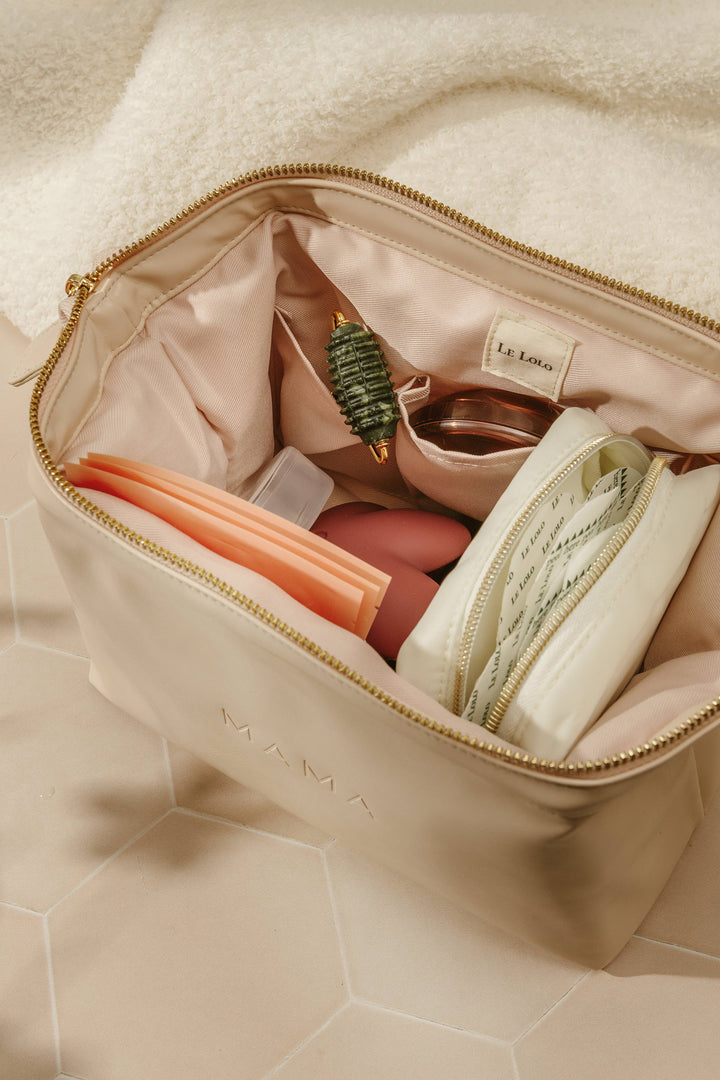 Vegan Leather Stand up Mama Bag | New Mum Gift, Postpartum Care Nursing Accessory Bag,