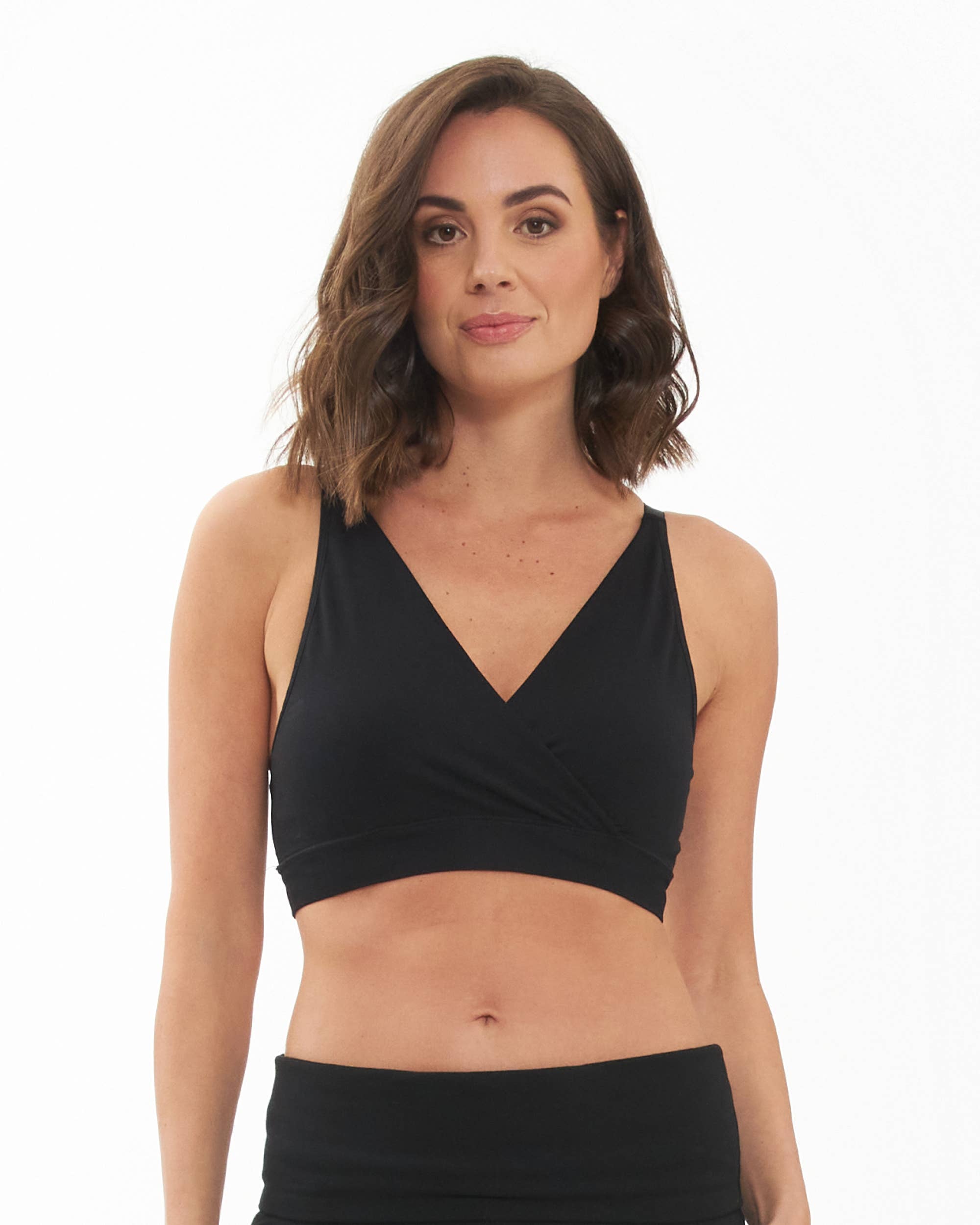 Seamless Nursing Bralette | Breastfeeding Bra  Black: Black / M