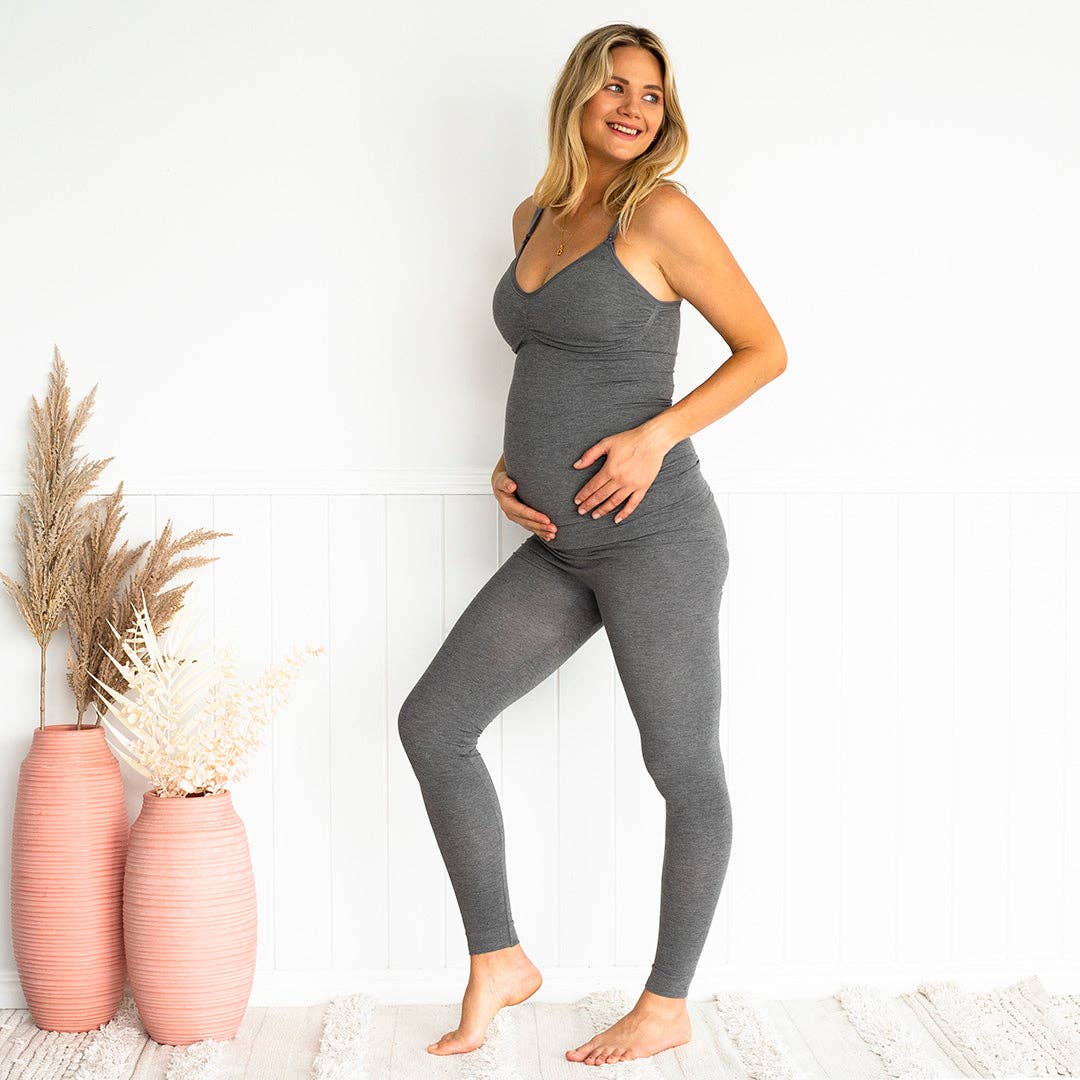 Bamboo Maternity Leggings: Black / M/L