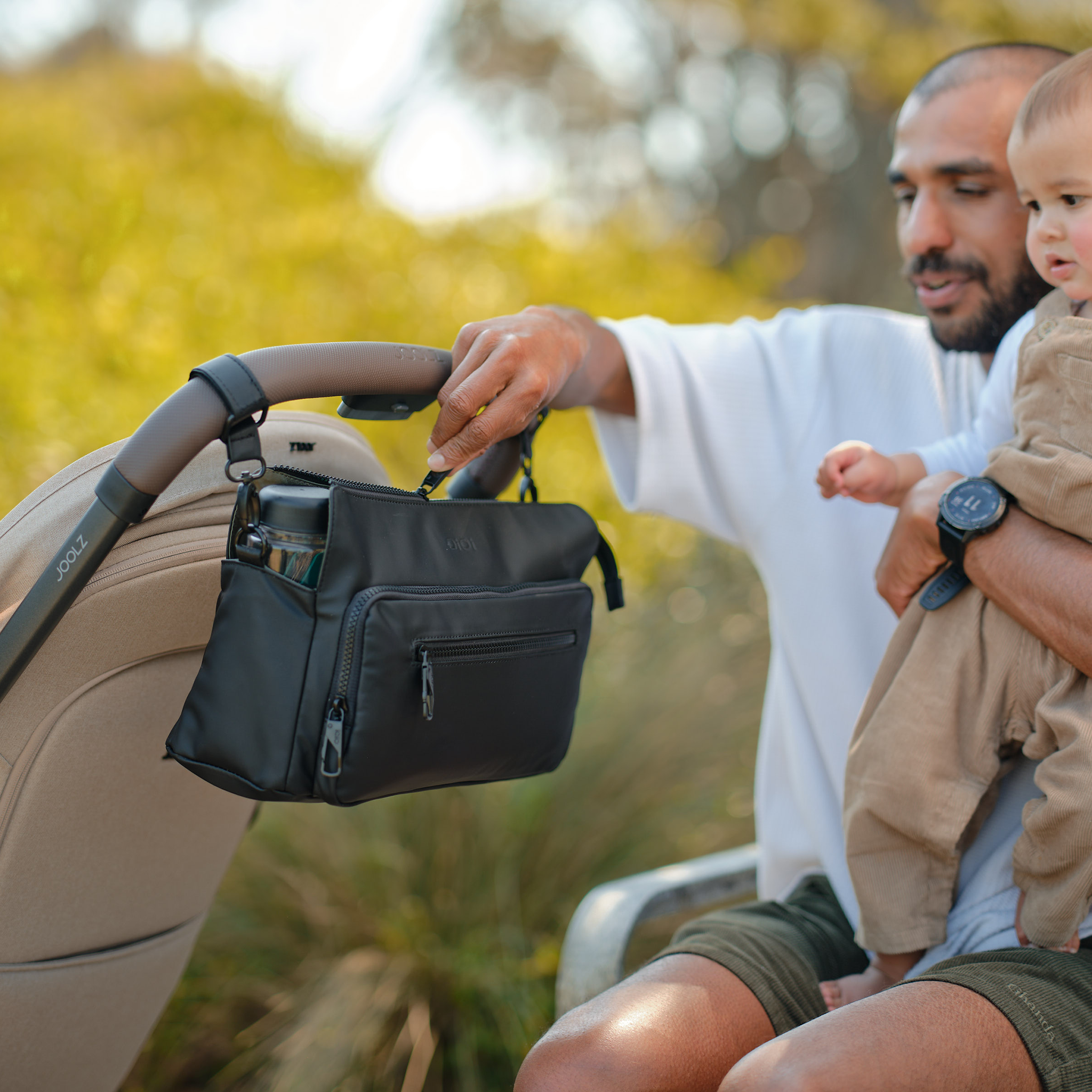 Multitasker Pram Caddy 2.0 - Black Weatherproof