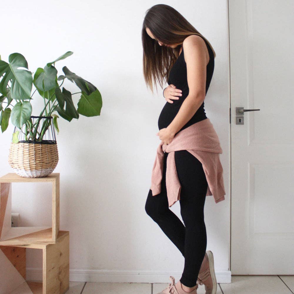 Bamboo Maternity Leggings: Grey / M/L