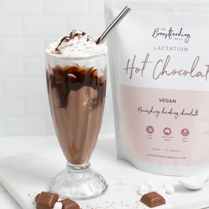 Vegan Lactation Hot Chocolate (DF, SF, V) - Postpartum Care Breastfeeding Support - Delicious Hot Chocolate