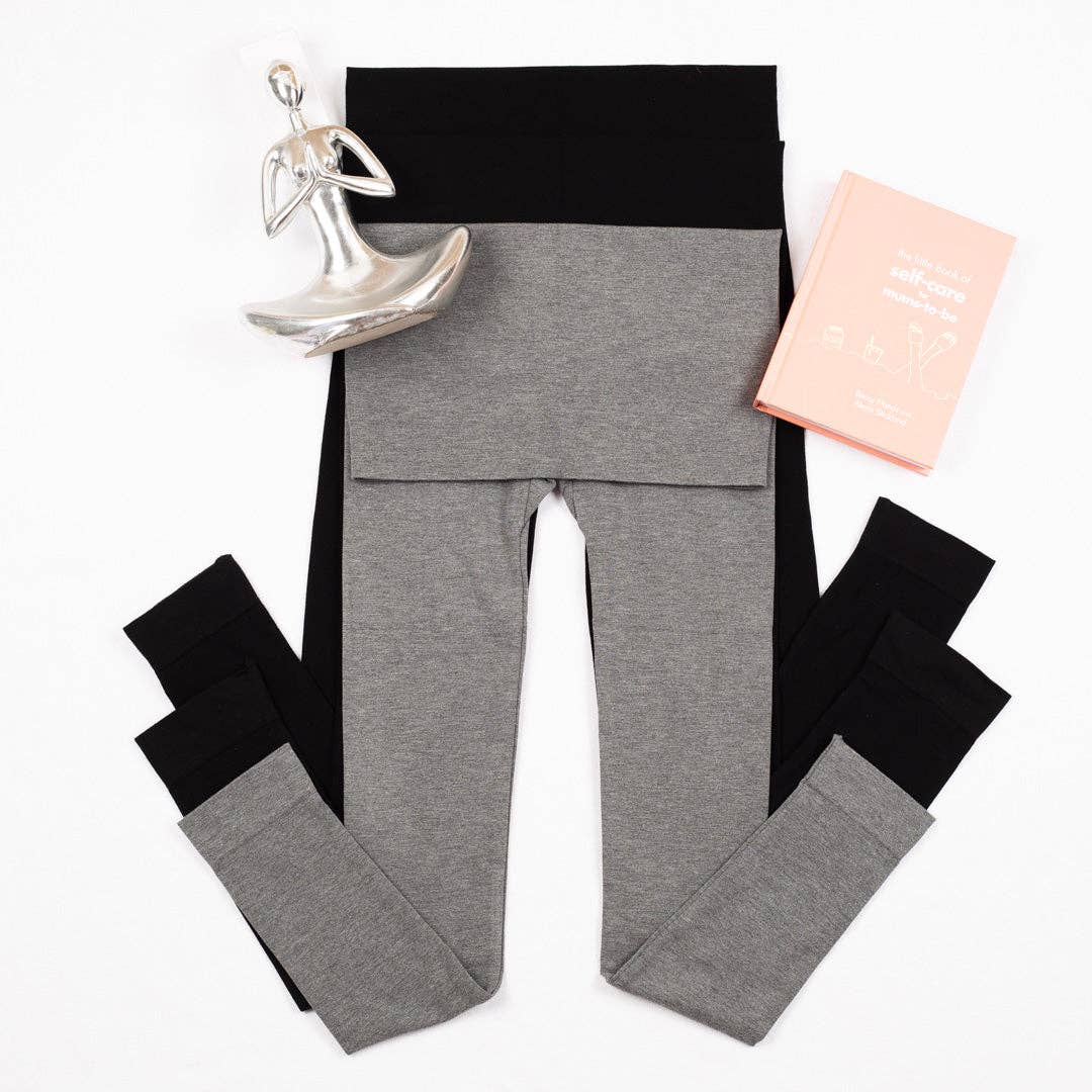 Bamboo Maternity Leggings: Grey / M/L