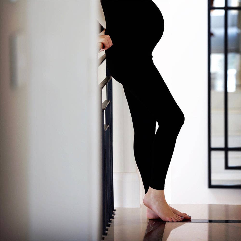 Bamboo Maternity Leggings: Grey / M/L