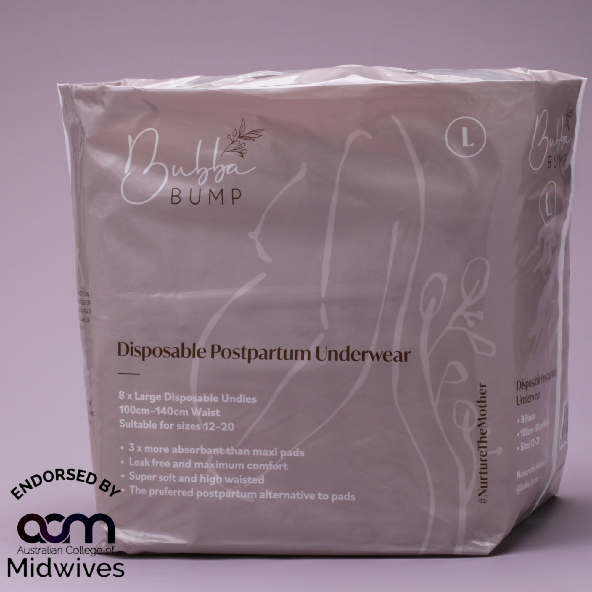 Disposable Postpartum Underwear: One Pack (8 Pairs) / Large (12-14)