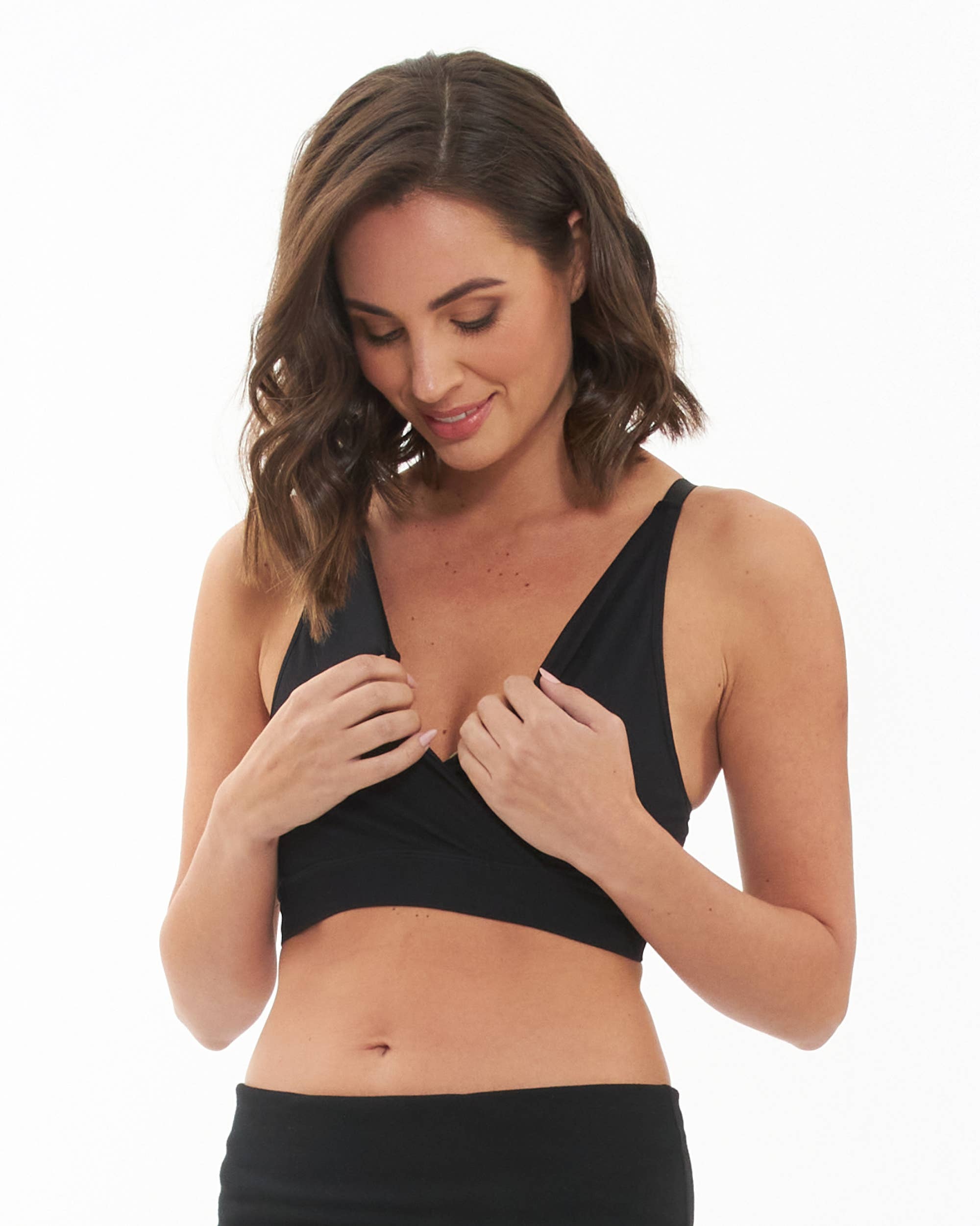 Seamless Nursing Bralette | Breastfeeding Bra  Black: Black / M