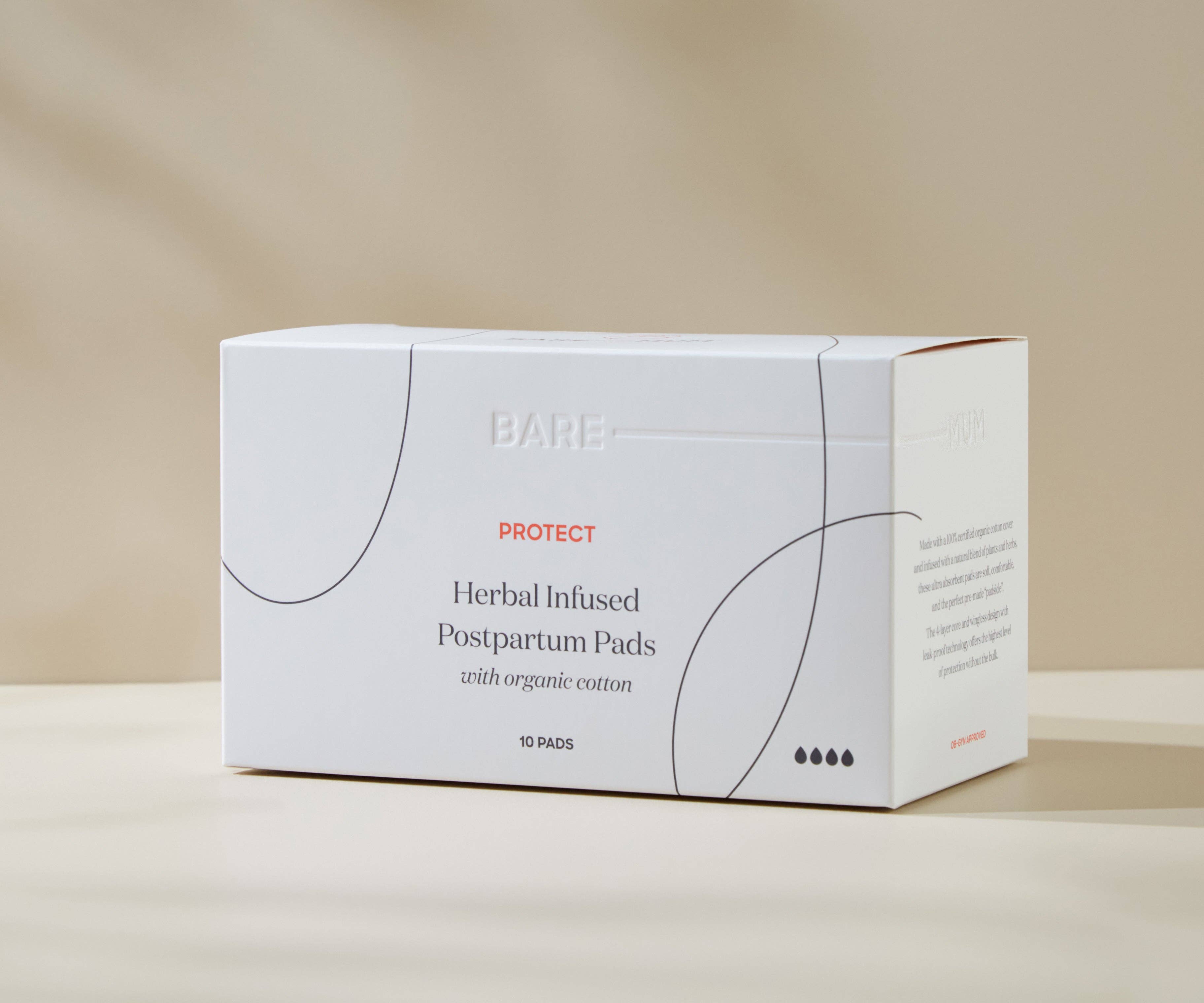 Herbal Infused Postpartum Pads: 10 Pack
