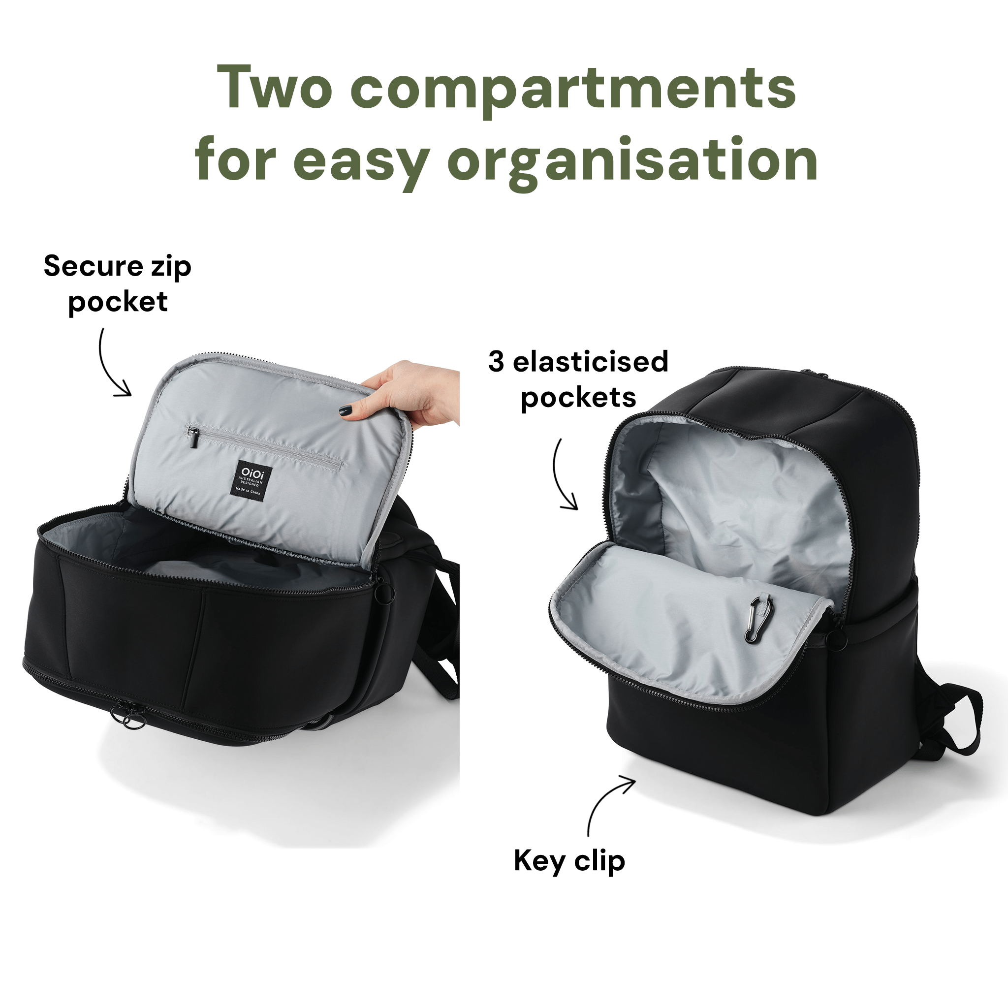 Multitasker Mother's Nappy Backpack - Sage Neoprene - Postpartum Care Australia